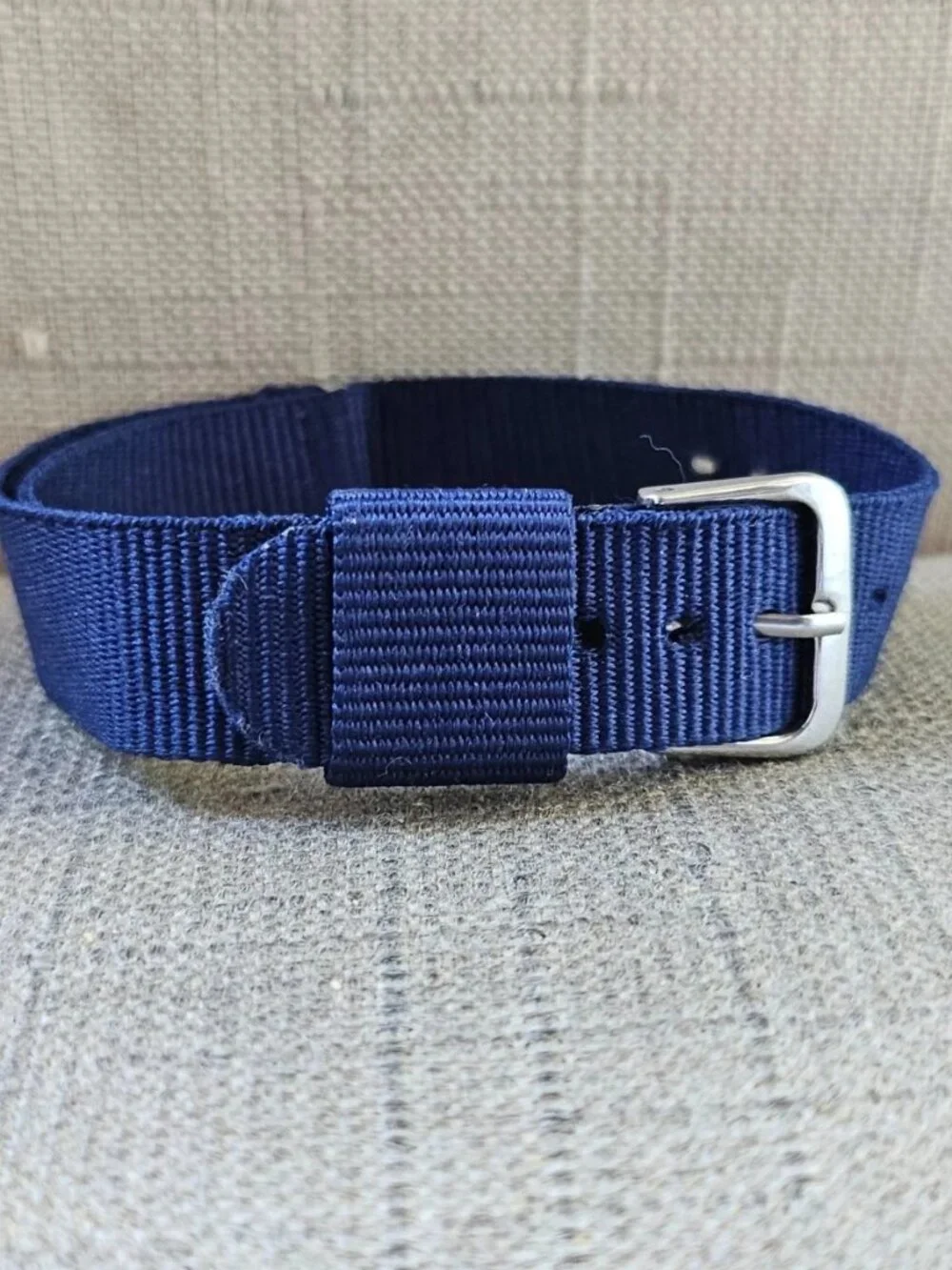 Navy Blue Canvas Strap for Watches Replacement Wristwatch Band Size Unbranded